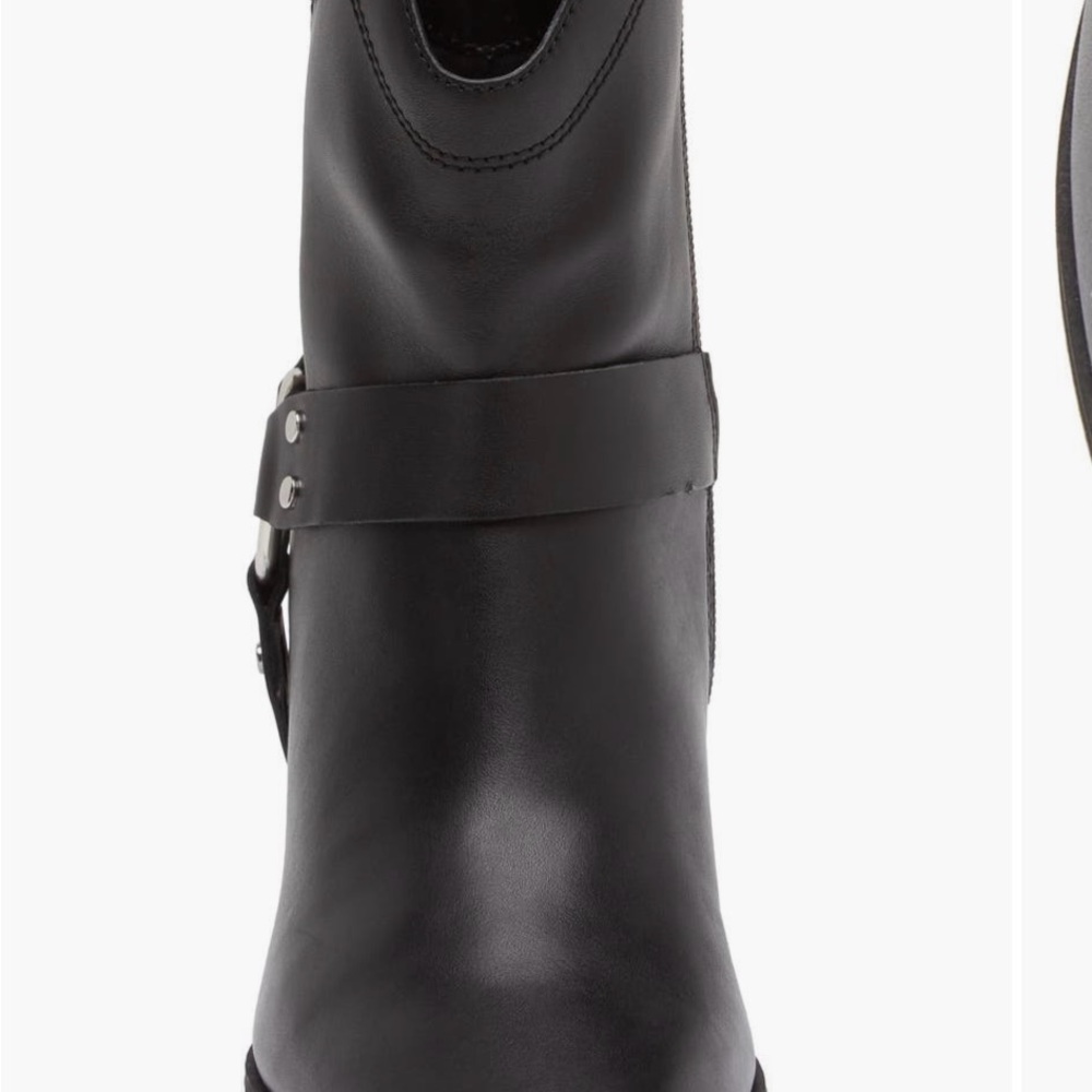 Open Edit Enzo Black Western Ankle Boots